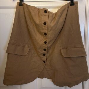 Universal Thread Brown Button-Front Strapless Top Brand new